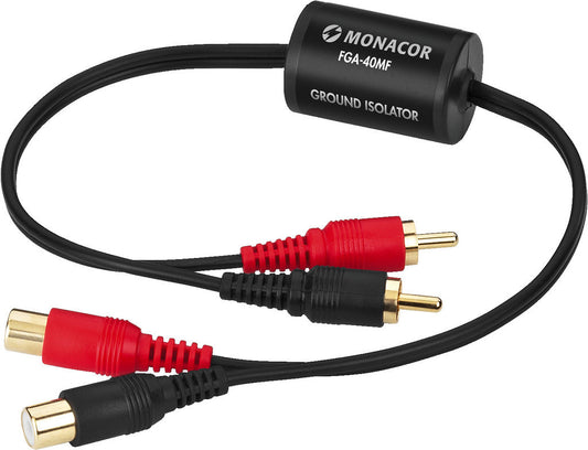 MONACOR FGA-40MF Ground Isolator 2 x RCA jack sockets to 2 x RCA jack plugs