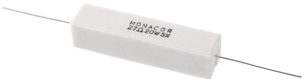 MONACOR LSR-270/20 High-power cement resistor, 27 ?, 20 W