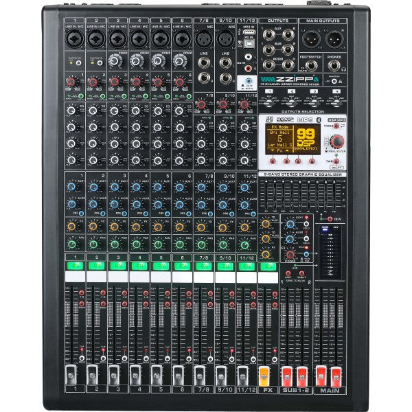 ZZIPP ZZMXPRO12 PROFESSIONAL Mixer with DSP multieffects and Bluetooth.