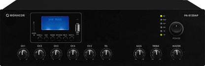 MONACOR PA-812DAP 120w Mixing Amplifier with integrated MP3 player, FM/DAB+ tuner and Bluetooth