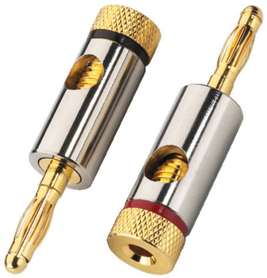 MONACOR BP-150 Pair of Banana Plugs 4.5mm Nickel & Gold-plated