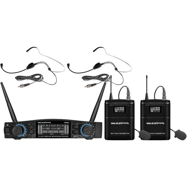 ZZIPP TXZZ584 UHF wireless mic, 48 channels, with 2 bodypack transmitters and headset mics