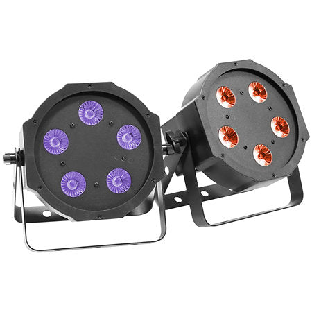 BOOMTONE DJ FLATPAR5X5WSET 5 LED of 5W RGB-UV 4 in 1 par can