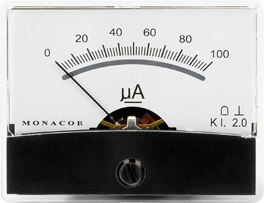 MONACOR PM-2/100UA Moving Coil Panel Meter Range 0.1mA