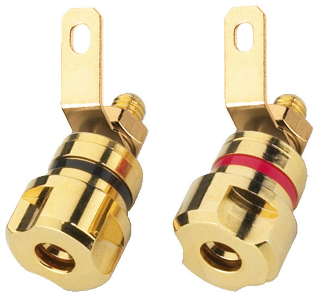MONACOR BP-405G Pair of Speaker Screw Connectors Gold-plated