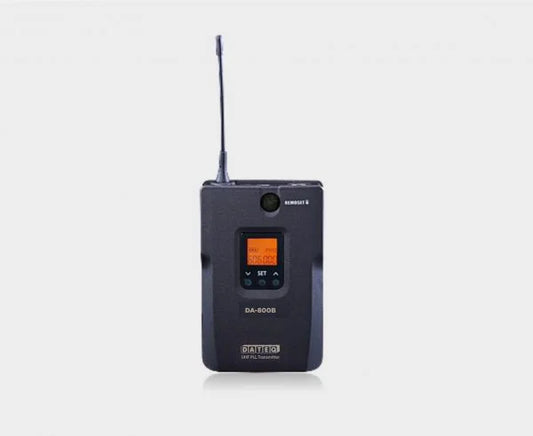 DATEQ DA-800B/6 800 Series diversity UHF PLL beltpack 614-650MHz, Remoset Ultrasonic with Lavaliere Microphone