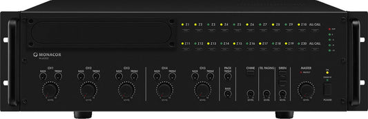 MONACOR PA-6020Z 600w 20-zone mono PA mixing amplifier