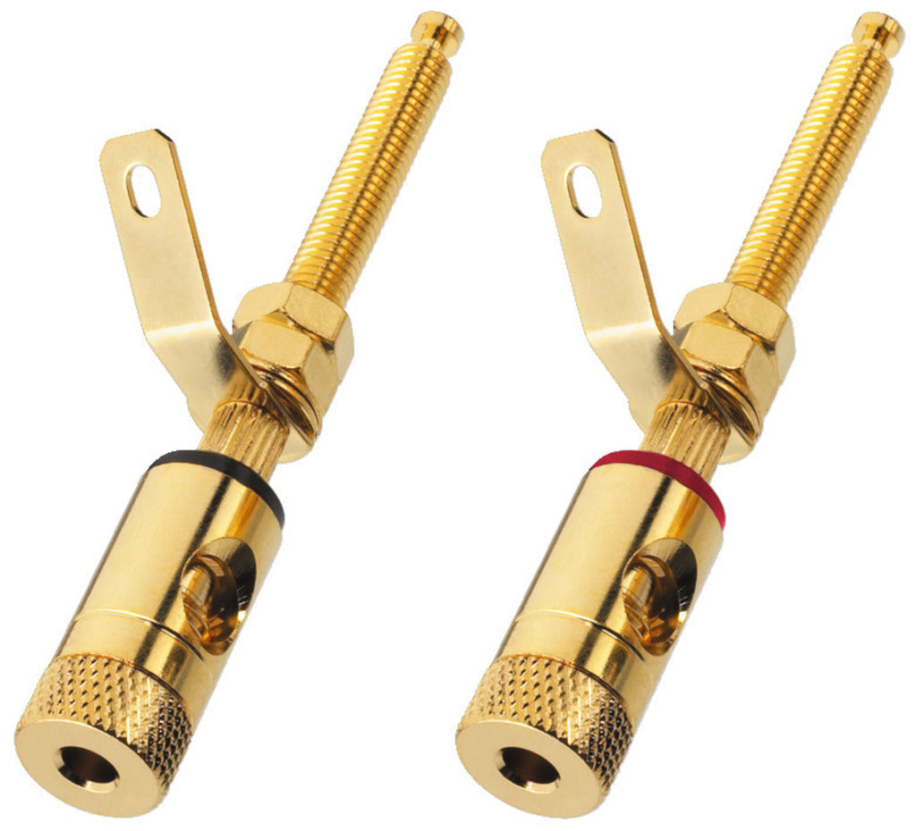 MONACOR BP-270G Pair of Speaker Screw Connectors Gold-plated