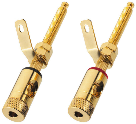 MONACOR BP-270G Pair of Speaker Screw Connectors Gold-plated