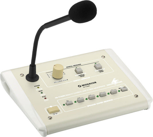 MONACOR PA-1120RC PA zone paging desktop microphone, for connection to PA-1120 and PA-1240.