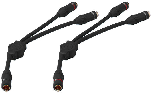 MONACOR CBA-30/SW RCA Y-Adaptor Cable 25cm 1 RCA plug to 2 RCA inline jack