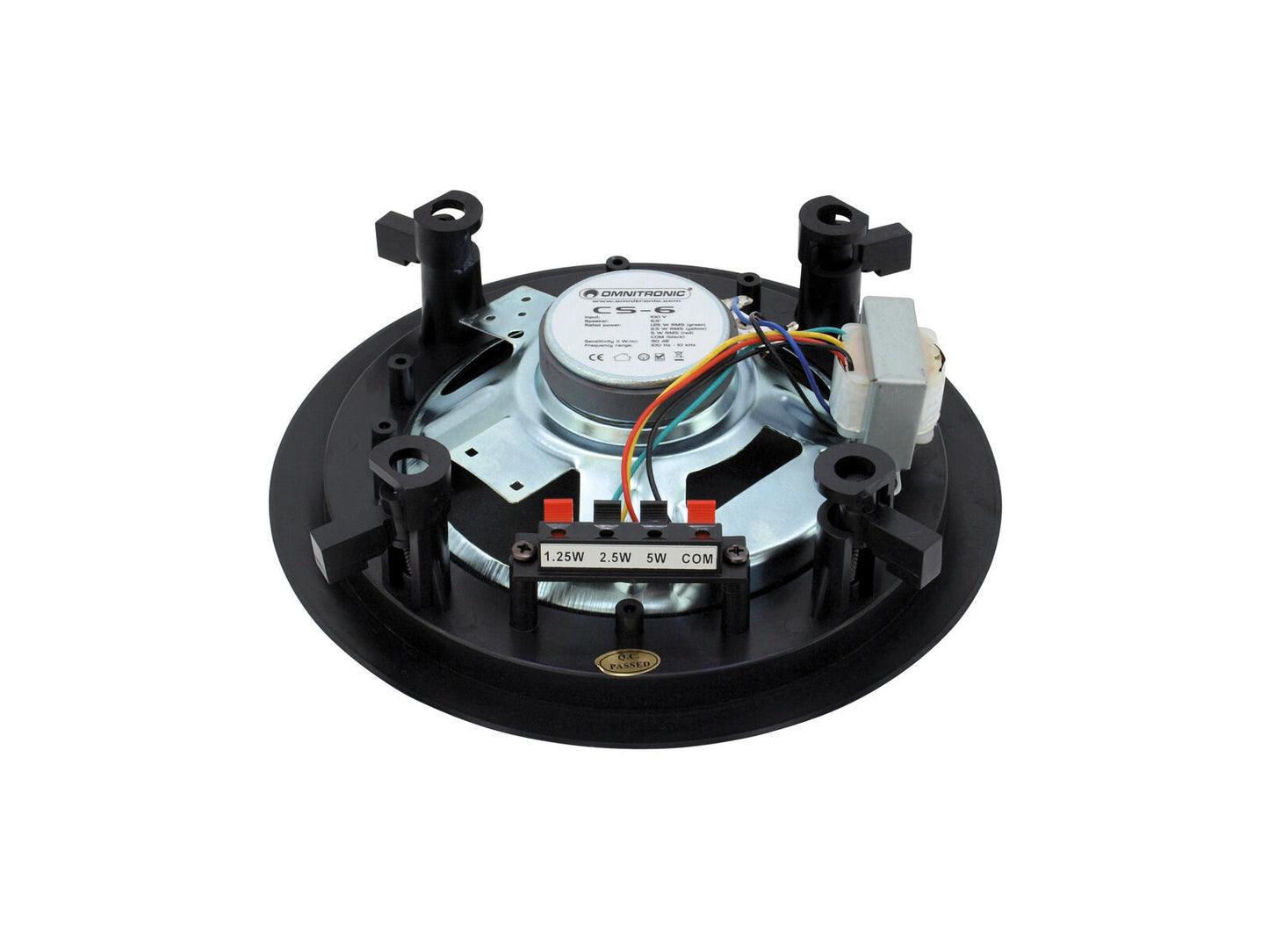 OMNITRONIC CS-6B 6.5" full-range flush-mount speaker 5W 100V Black