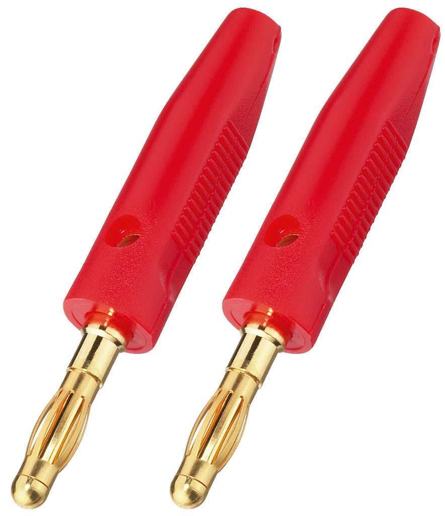 MONACOR BP-30G/RT Pair of Red Banana Plugs 4mm
