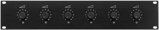 MONACOR ATT-19100 6-way PA volume control for 482 mm (19") rack installation