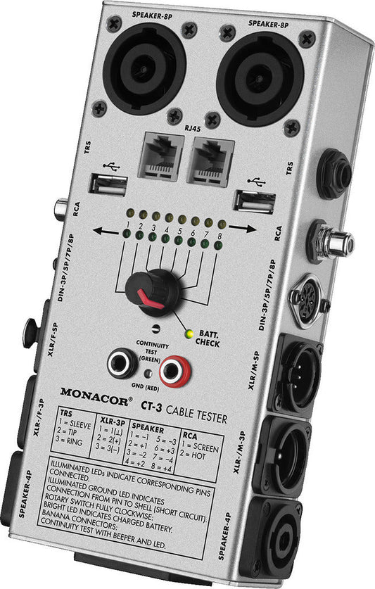 MONACOR CT-3 Cable Tester Multi-function