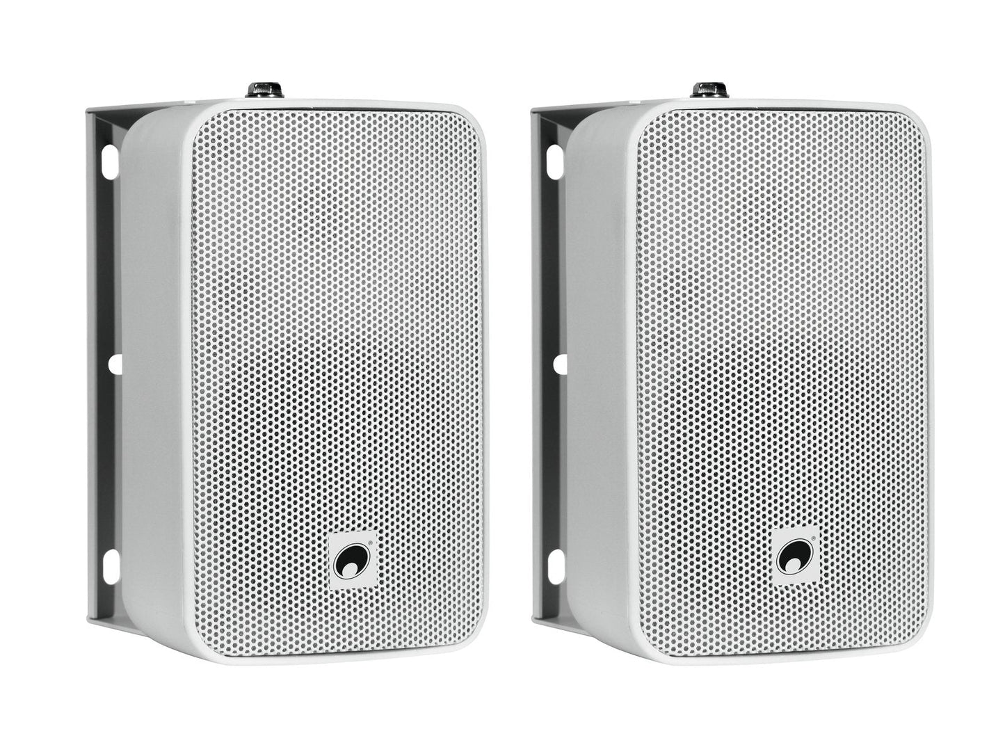 OMNITRONIC ODP-204TW 2 weatherproof 4" wall speakers with mount 100V & 16? 40W White