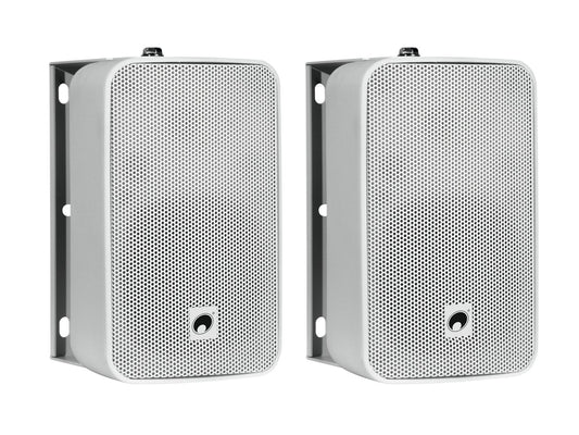 OMNITRONIC ODP-204TW 2 weatherproof 4" wall speakers with mount 100V & 16? 40W White