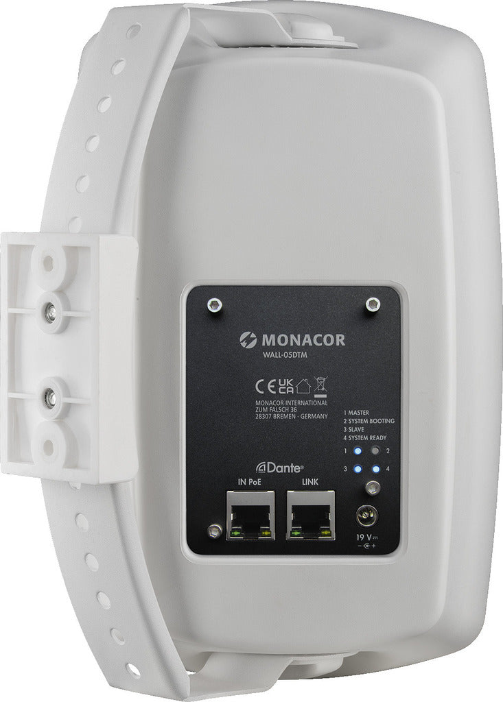 MONACOR WALL-05DTM/WS Active speaker with integrated Dante® module