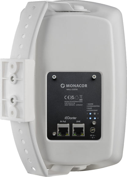 MONACOR WALL-05DTM/WS Active speaker with integrated Dante® module