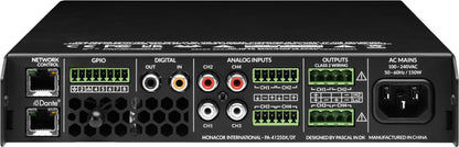 MONACOR PA-4125DX/DT 4-zone multi-functional mixing amplifier with Dante
