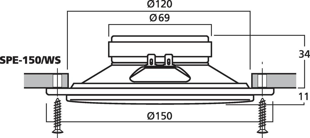MONACOR SPE-150/WS Flush-mount full range speakers, 15 W