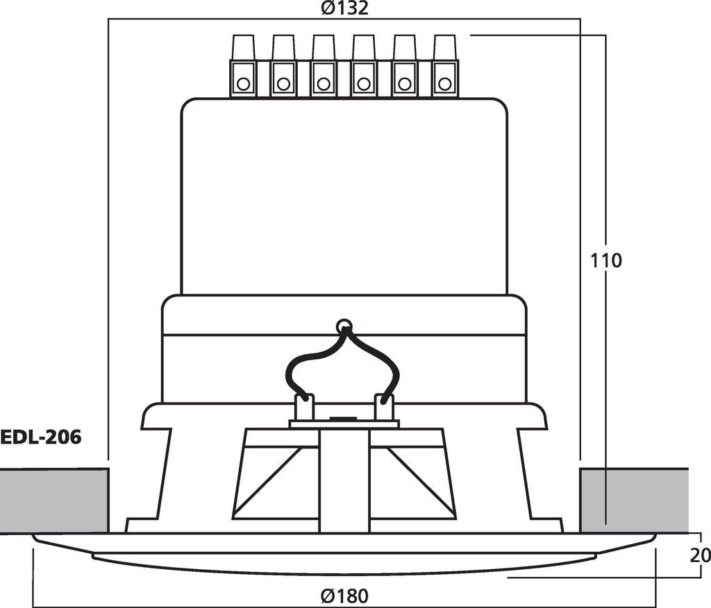 MONACOR EDL-206 Weatherproof flush-mount PA speaker