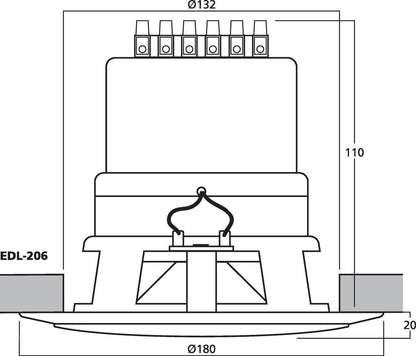 MONACOR EDL-206 Weatherproof flush-mount PA speaker