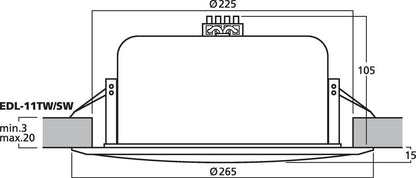 MONACOR EDL-11TW/SW PA ceiling speaker
