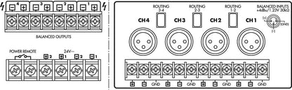 MONACOR PA-4120 PA power amplifier 4 x 120 W