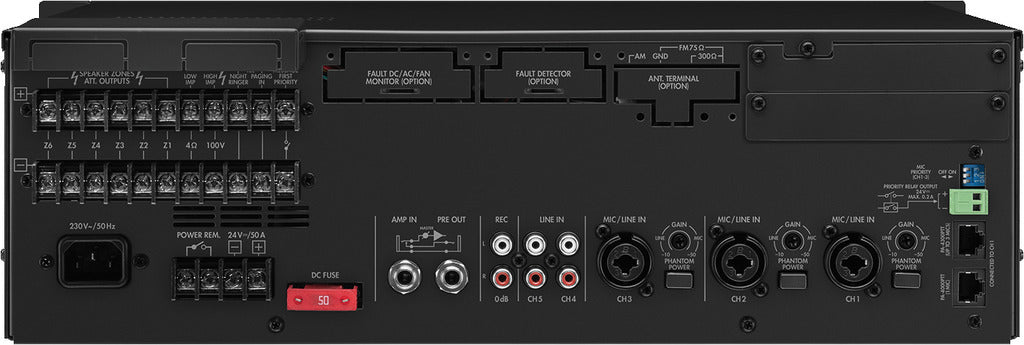 MONACOR PA-6600 600w 6-zone mono PA mixing amplifier
