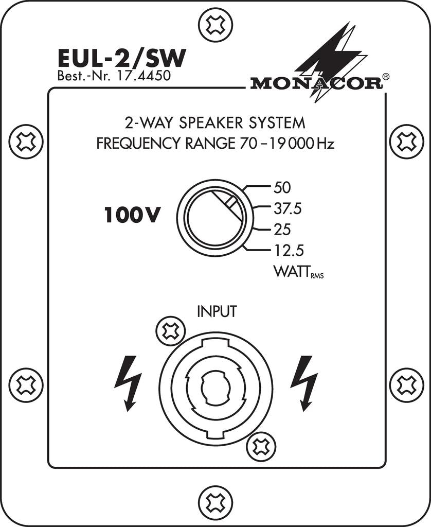 MONACOR EUL-2/SW PA speaker system in 100 V line technique