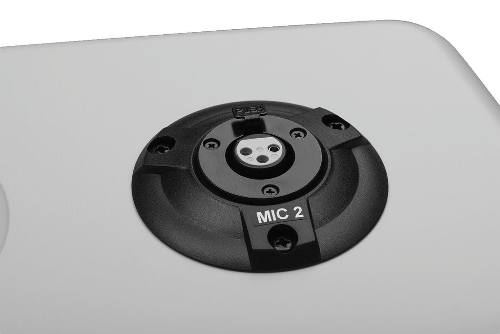 MONACOR SPEECH-500/GR Professional lectern with electric height adjustment and integrated wireless amplifier system