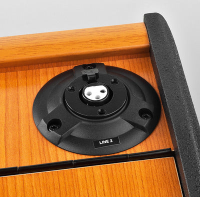 MONACOR SPEECH-104D Professional lectern with integrated 2-channel multifrequency receiver unit with UHF PLL technology and class D amplifier