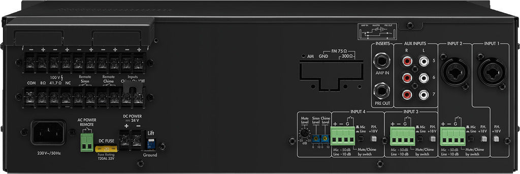 MONACOR PA-5240 240w 5-zone mono PA mixing amplifier