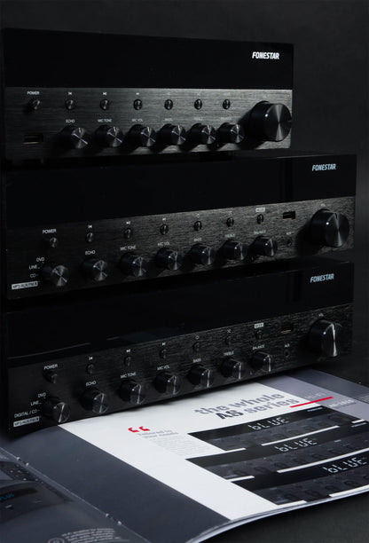 FONESTAR AS-6060 2 x 60W RMS Hi-Fi stereo amplifier with Bluetooth, USB, FM Radio , Digital Audio Input and Remote