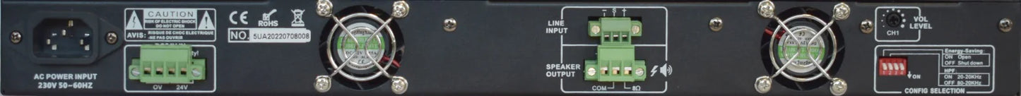 DATEQ DA-500 MusicAll DA-500 - 1HE Power amplifier 1x500W @100V or 8Ω