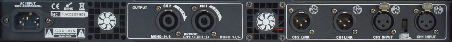 DATEQ DDA-2300 - 1U Power amplifier 2x500W @4Ω 2x300W@8Ω