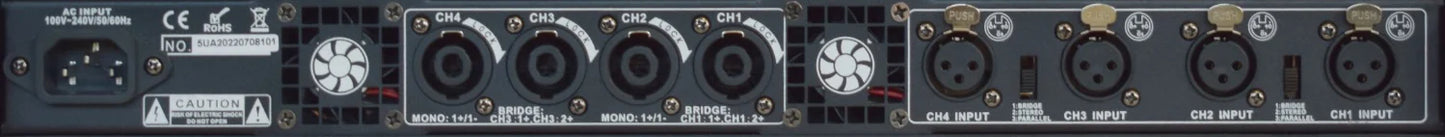 DATEQ DDA-4300 - 1U Power amplifier 4×500W @ 4Ω 4x300W @ 8Ω