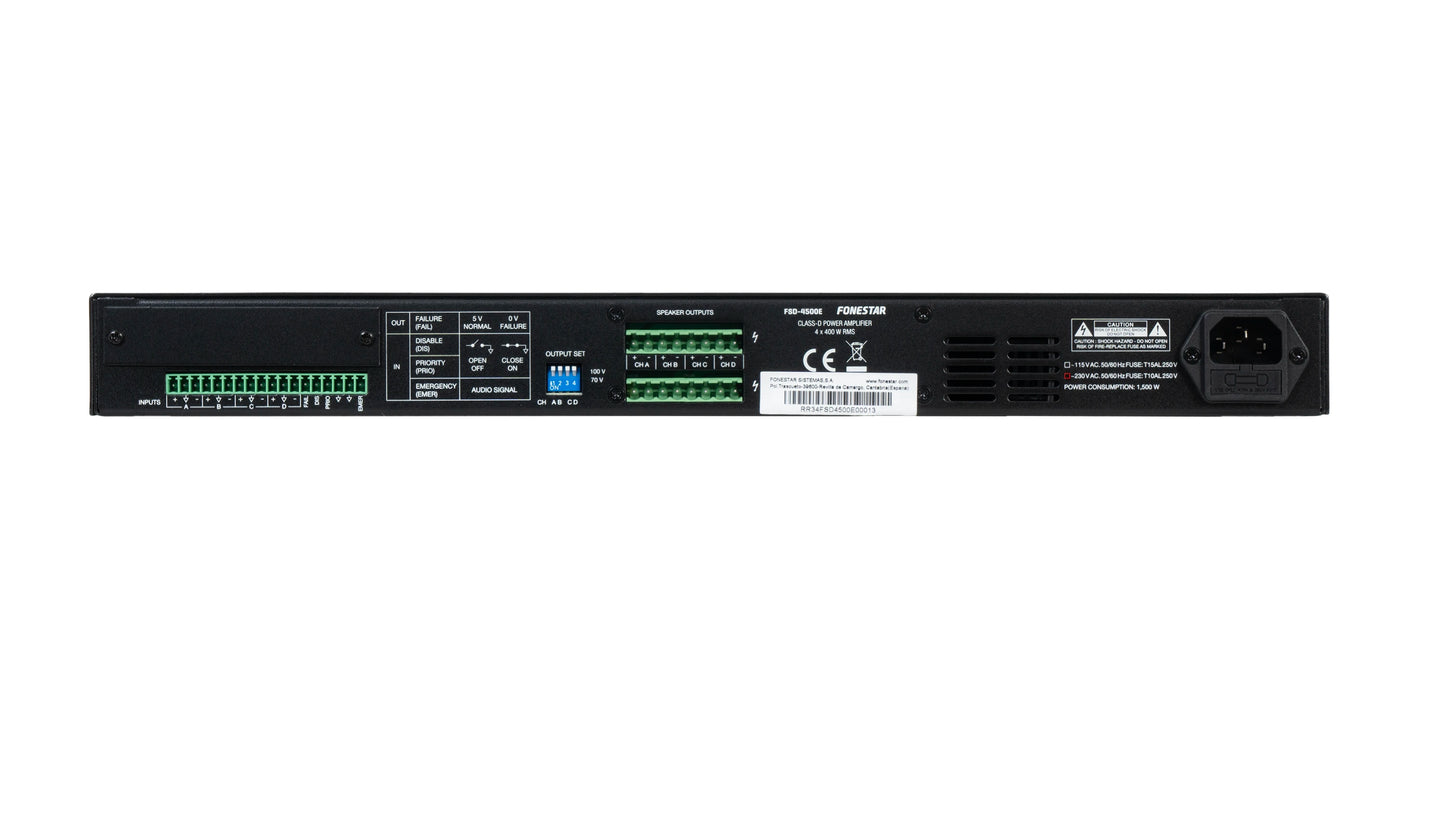 FONESTAR FSD-4500E DANTE multi-channel power stage