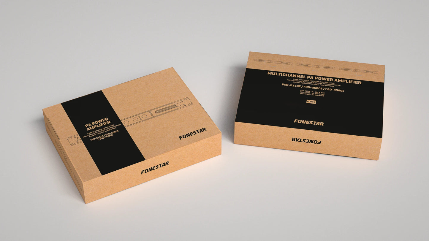FONESTAR FSD-2500E 2 x 400W RMS 100V power amplifier
