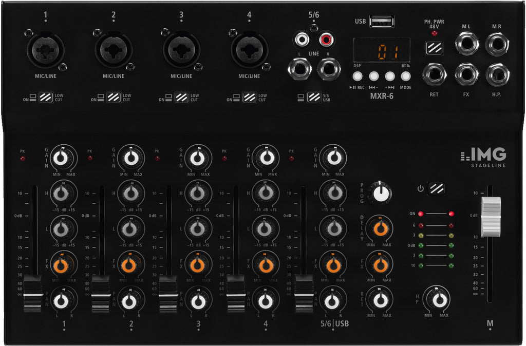 IMG STAGELINE MXR-6 6-Channel Audio Mixer