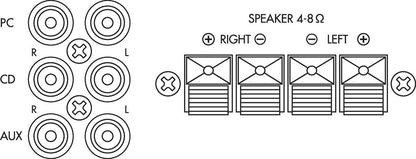 MONACOR SA-100 Compact Universal Stereo Amplifier 50W