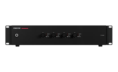 FONESTAR LUX-4200 4 x 200W RMS low impedance digital power amplifier - front view with 19" rack brackets fitted