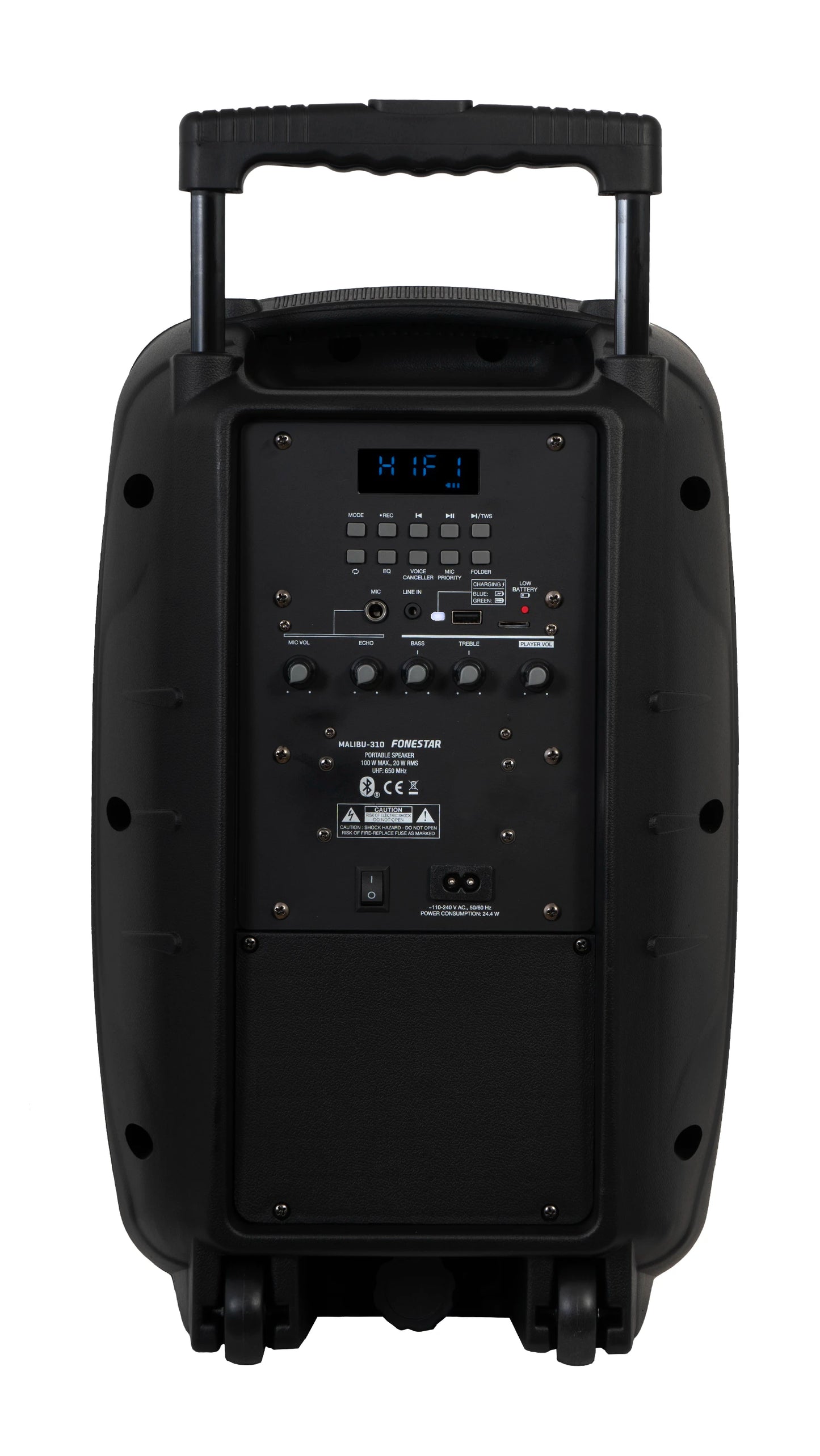 FONESTAR MALIBU-310 10” Portable PA with 1 x UHF Hand Mic. Premium Features inc TWS + Voice Canceller