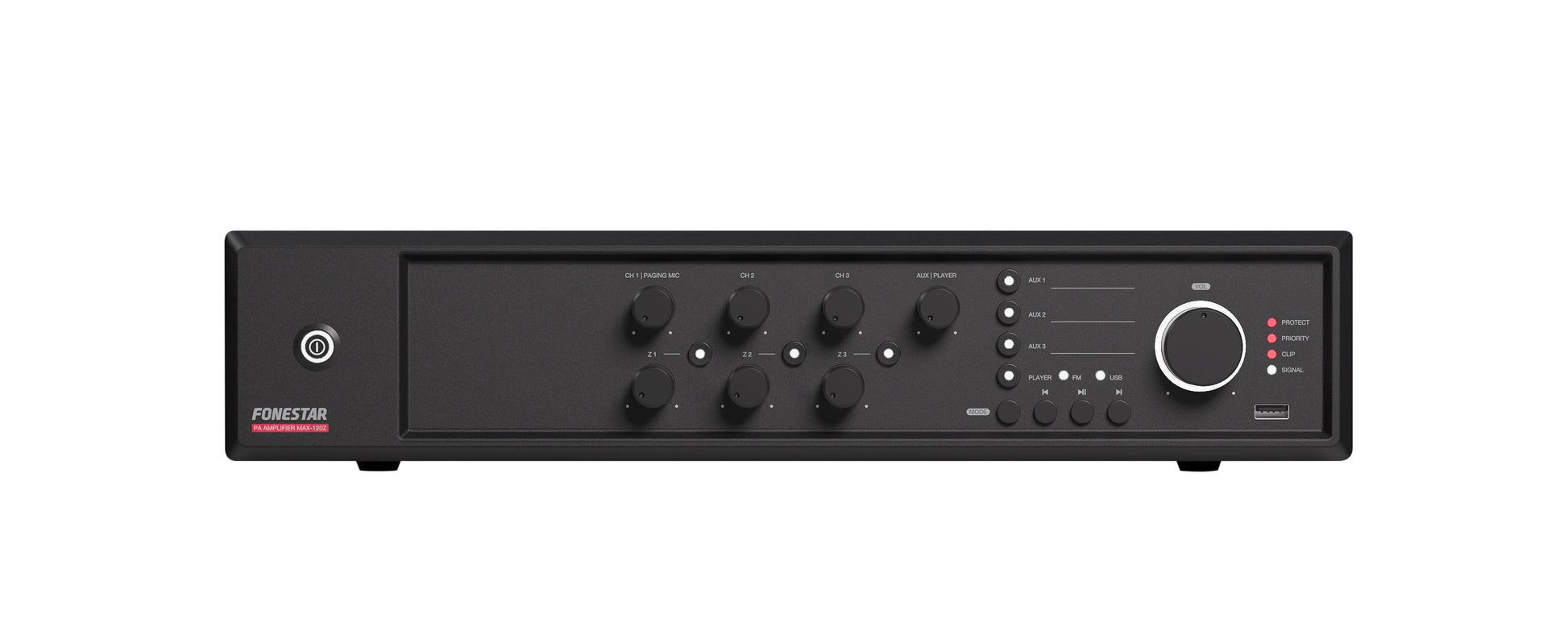 FONESTAR MAX-120Z 120W 3-Zone PA multi-zone amplifier FONESTAR