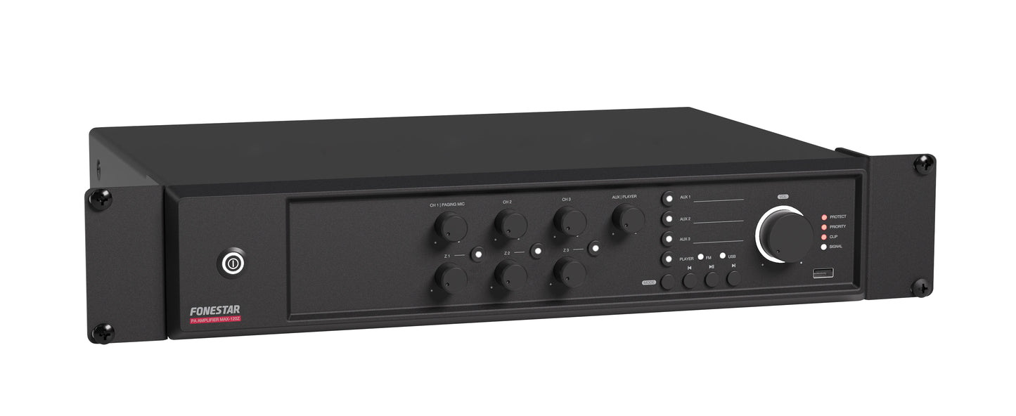 FONESTAR MAX-120Z 120W 3-Zone PA multi-zone amplifier FONESTAR