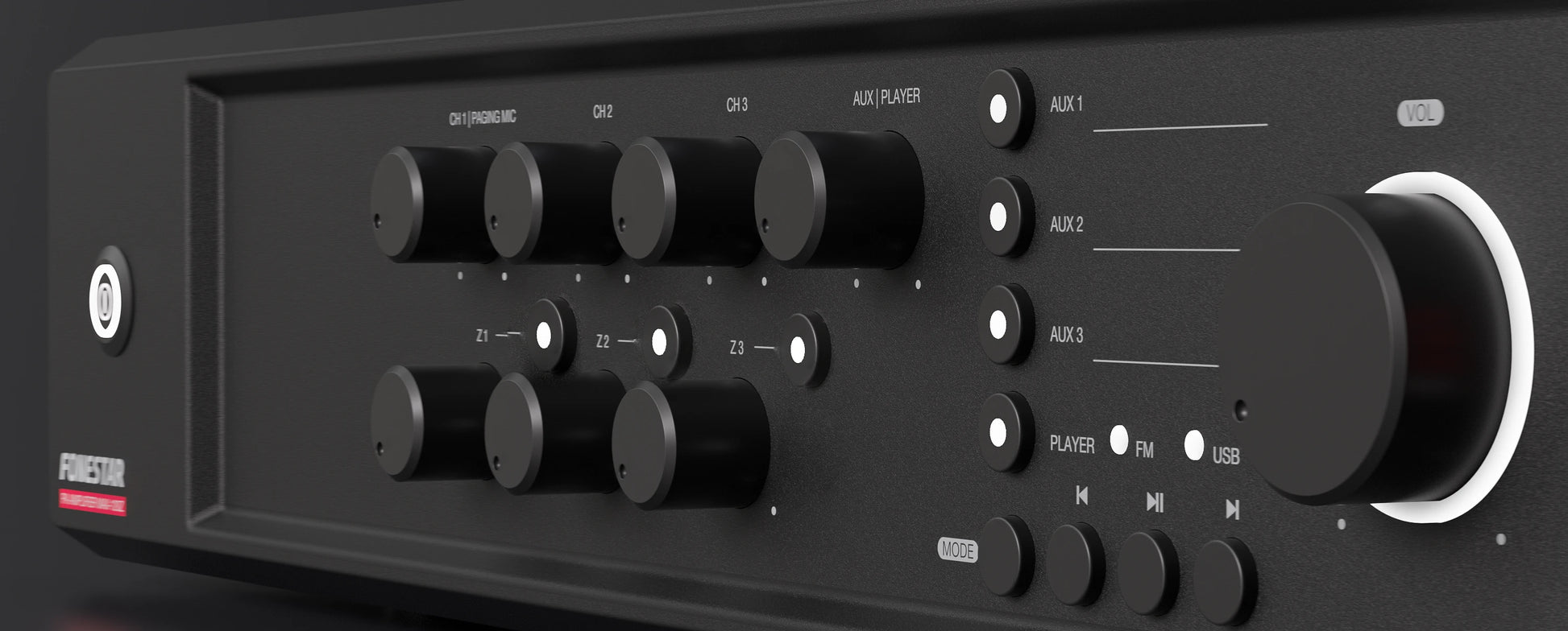 FONESTAR MAX-120Z 120W 3-Zone PA multi-zone amplifier FONESTAR