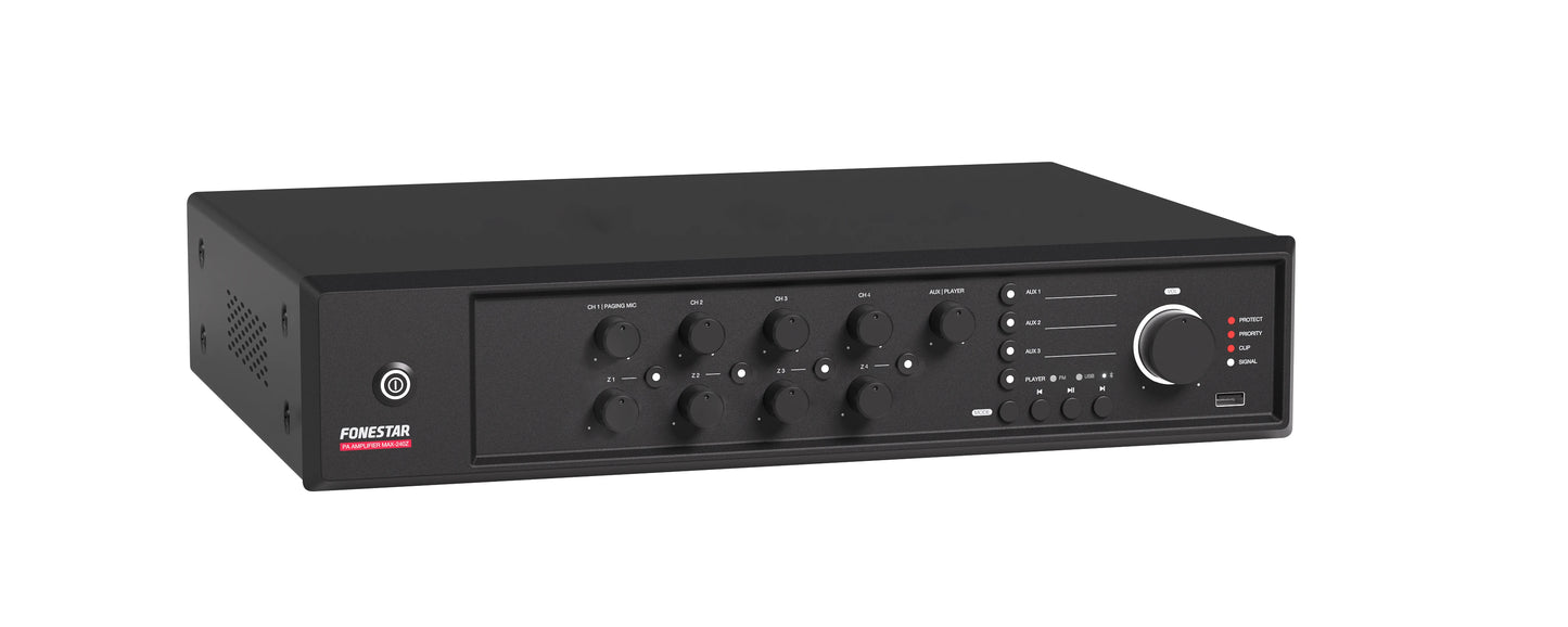 FONESTAR MAX-240Z 240W 4-Zone PA multi-zone amplifier FONESTAR