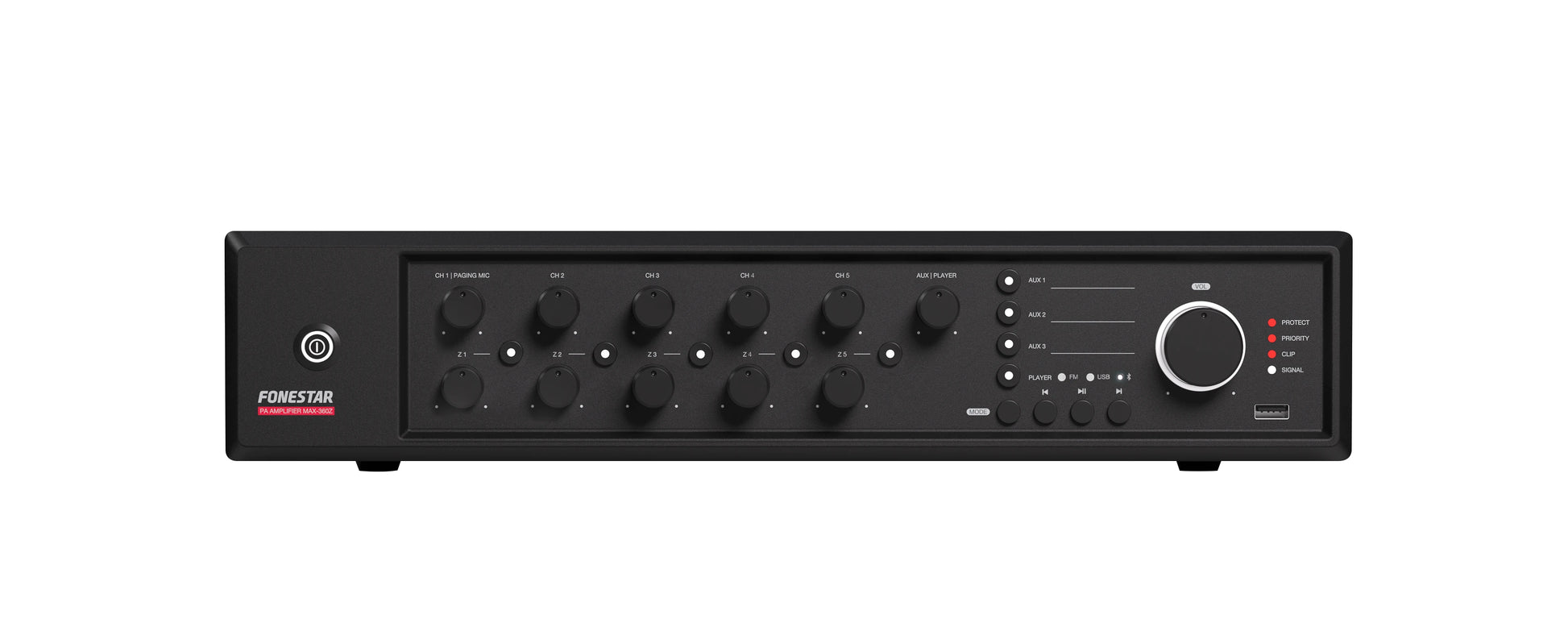 FONESTAR MAX-360Z 360W 5-Zone PA multi-zone amplifier FONESTAR