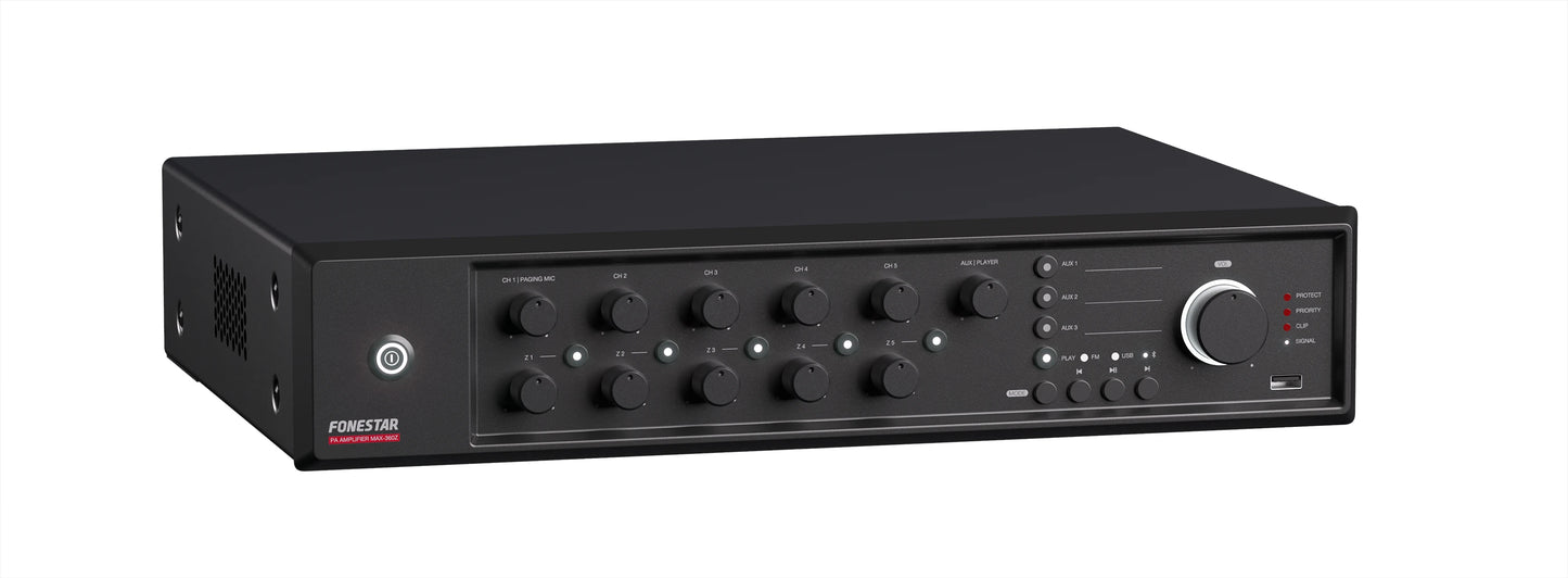 FONESTAR MAX-480Z 480W 5-Zone PA multi-zone amplifier FONESTAR